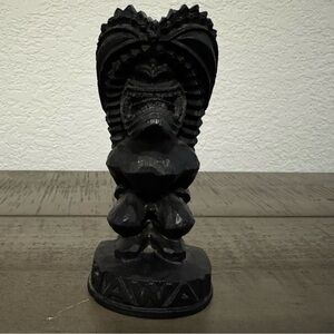 Vintage Hawaii Handcrafted Black Tiki Statue